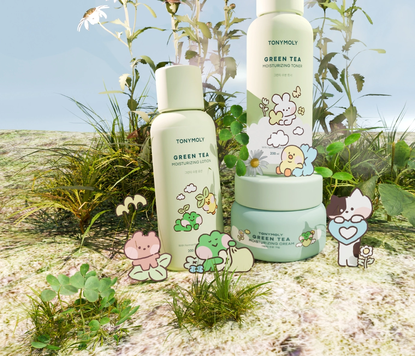 미니니와 토니모리의 만남
그린티 수분 라인 런칭