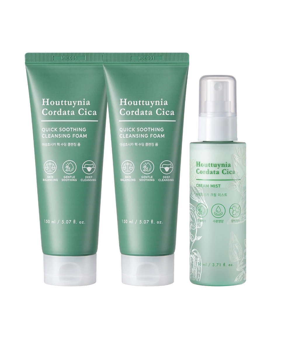 (SET) 어성초시카 퀵 수딩 클렌징 폼 2개 + 크림 미스트 1개_