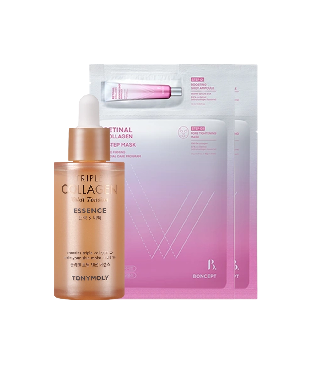 (SET) 트리플 콜라겐 에센스 + 본셉 레티날 콜라겐 마스크 시트 10매_