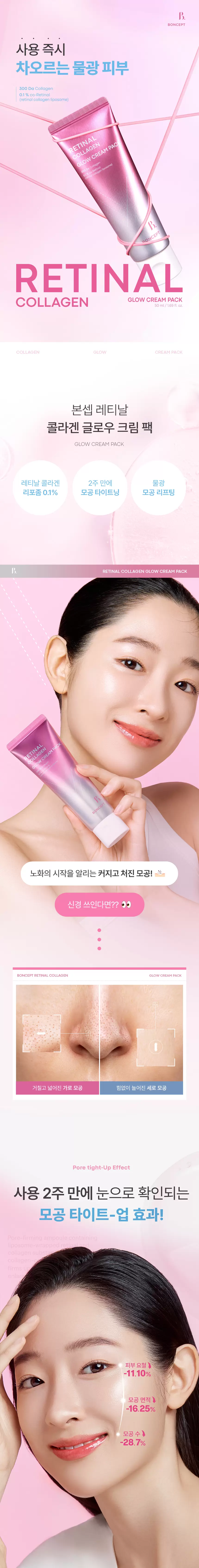 본셉 레티날 콜라겐 글로우 크림 팩(boncept retinal collagen glow cream pack)
