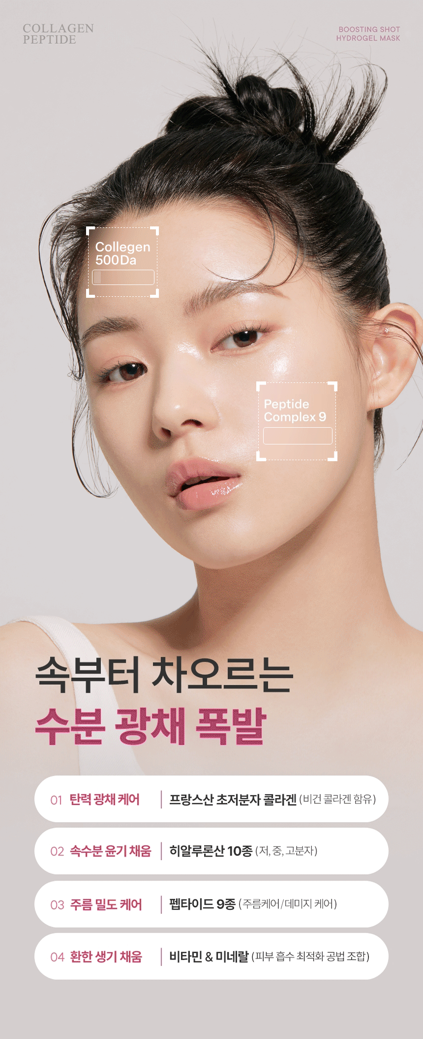 콜라겐 펩타이드 부스팅 샷 하이드로겔 마스크(collagen peptide boosting shot hydrogel)