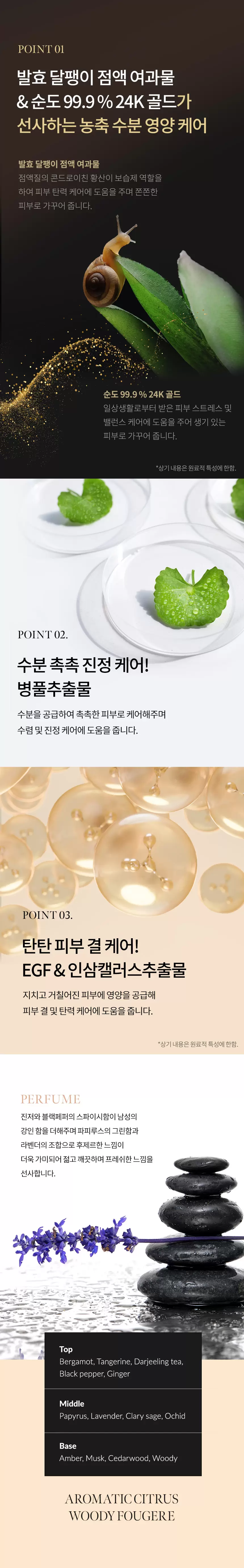 인텐스케어 골드24K 스네일 옴므 2종 세트(gold 24k snail homme skincare set)