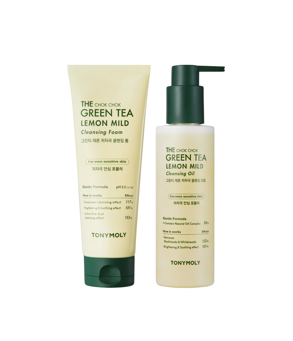 [공식몰 단독] 더 촉촉 그린티 레몬 저자극 클렌징 오일+클렌징 폼 세트 상품 이미지