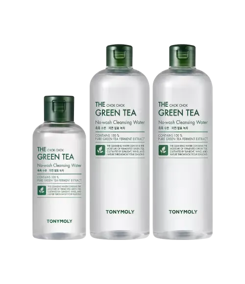 (3개 구성) 더 촉촉 그린티 노워시 클렌징워터 500ml 2개+ 300ml 1개_