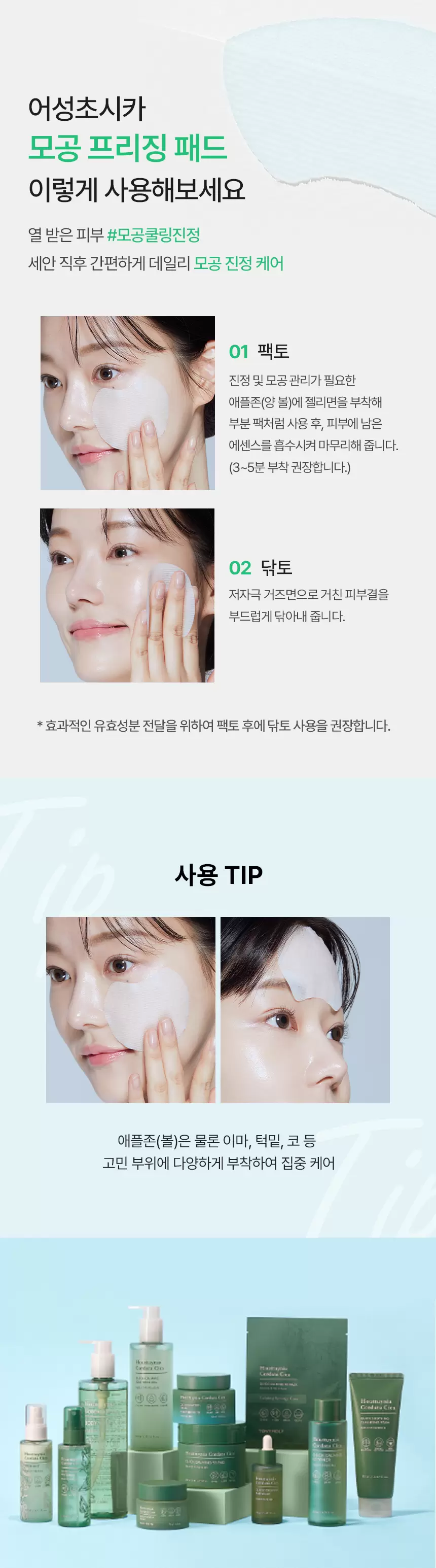 어성초시카 모공 프리징 패드(houttuynia cordata cica pore freezing pad)