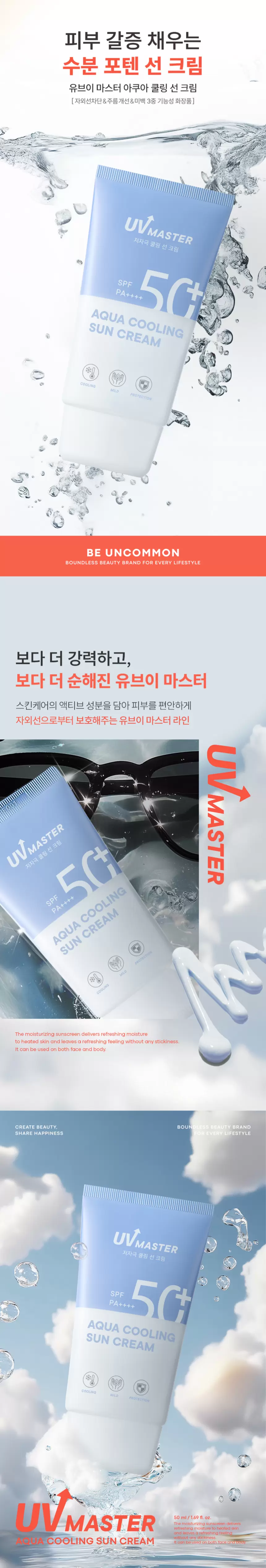 (1+1) 유브이 마스터 아쿠아 쿨링 선크림 50ml(uv master aqua cooling sun cream 50ml)