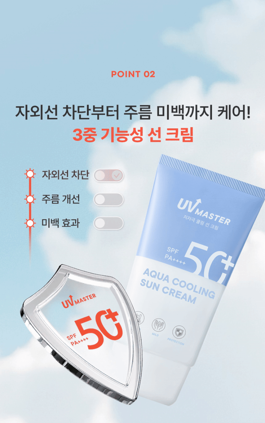 (1+1) 유브이 마스터 아쿠아 쿨링 선크림 50ml(uv master aqua cooling sun cream 50ml)