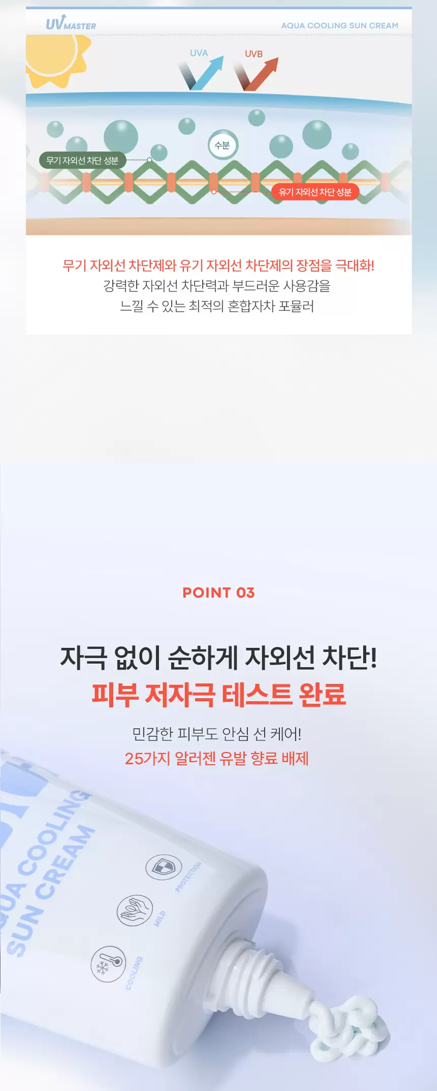 (1+1) 유브이 마스터 아쿠아 쿨링 선크림 50ml(uv master aqua cooling sun cream 50ml)